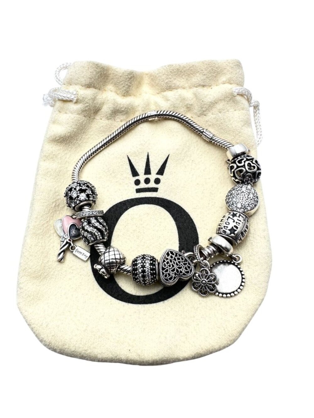 Pandora Sterling Silver Charm Bracelet 7" Loaded with Charms 37 Grams And Pouche - Picture 3 of 11